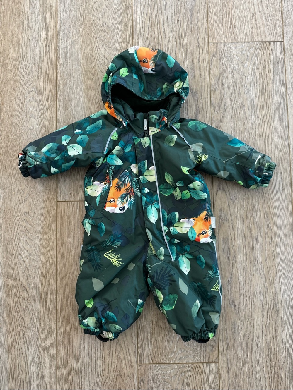 Reima Green Fox-Print Hooded Snowsuit Ultra Warm